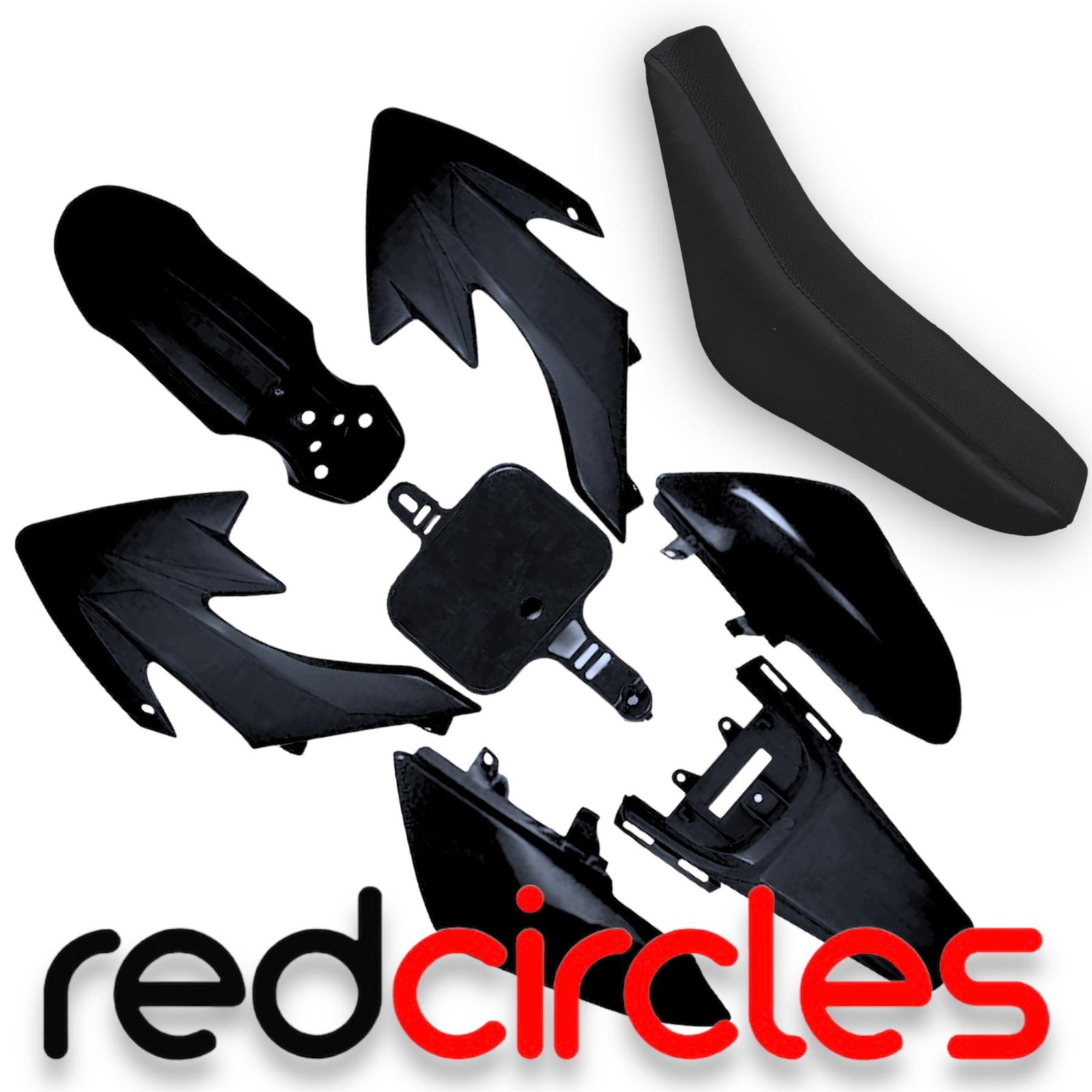 Black CRF50 Pit Bke Plastics Set With Seat