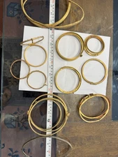 Antique French Mantle Clock Back Bezel Door Parts Brass & Bronze Beveled Glass