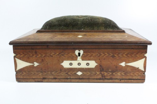 Victorian Maritime / Sailor Made Inlaid Sewing Box c.1850 - Picture 3 of 9
