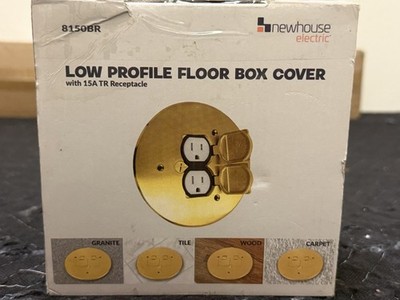NEWHOUSE ELECTRIC Low-Profile Round Floor Box Outlet Cover 15A TR Duplex Outlet