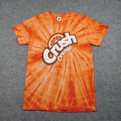 Crush Orange Shirt Mens Small Orange Tie Dye Soda Graphic T-Shirt Tee Soft Drink