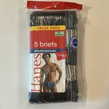 New Vintyage Hanes Men's 5 Pack Matching Waistband Color Briefs Underwear 7805AS