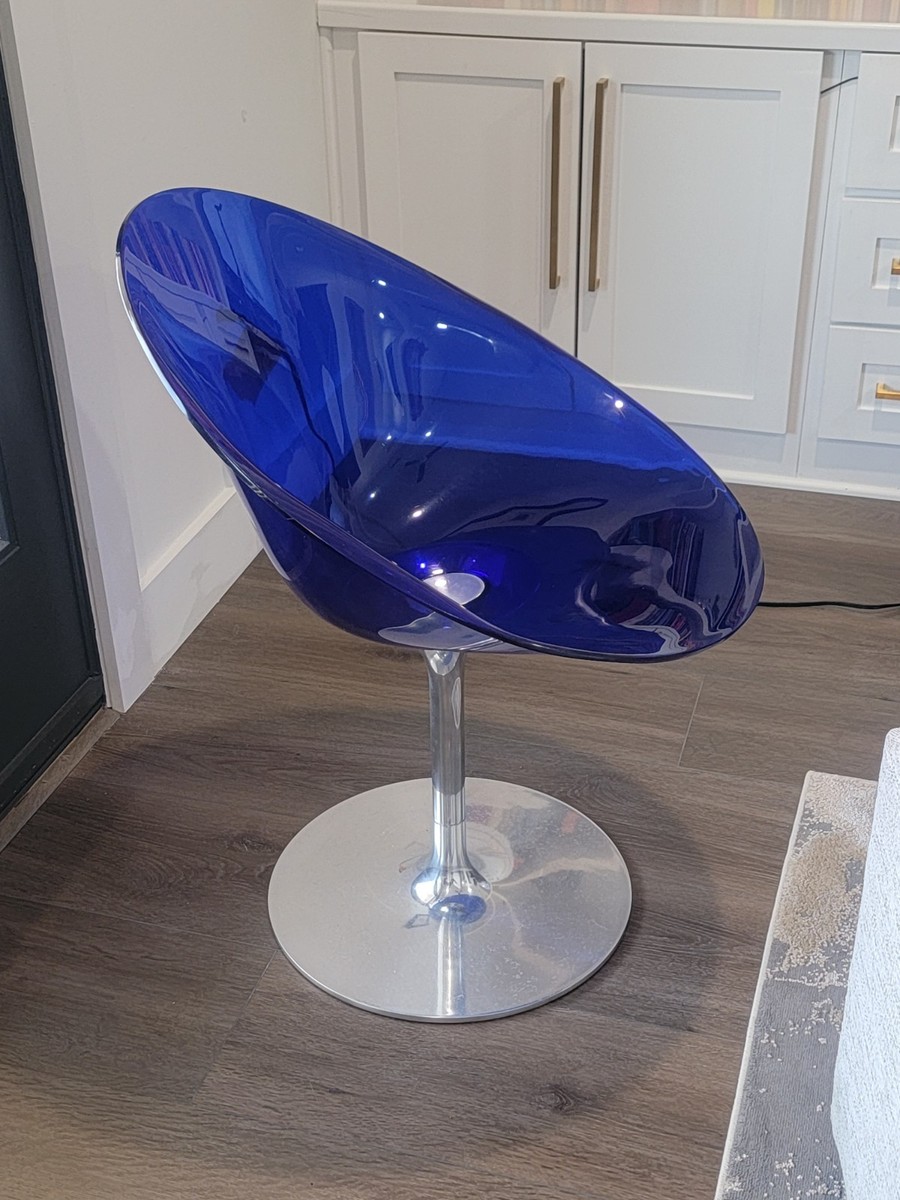 Kartell エロエスチェア 一本脚 青 Kartell Eros Blue Chair Design Philippe Starck Aluminium Italy