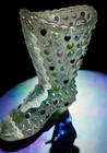 FENTON 95th Anniversary Frank Fenton Blue Iridescent Boot Shoe Hobnail Signed