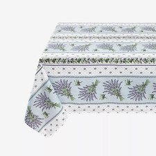 French Provencal Coated Tablecloth Olives Lavender 59X98 Blue Made in France