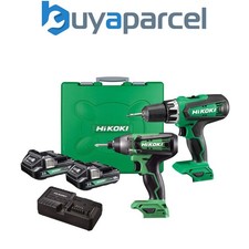 HiKOKI Twin Pack Combi Drill And Impact Driver 18V 2 x 2Ah Li-ion KC18DFXJAZ