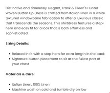 aw FRANK & EILEEN Hunter Woven Button Up Dress in White Textured Windowpane MED