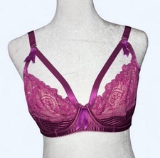 Dita Von Teese 32D Magenta Lace Underwire Bra...