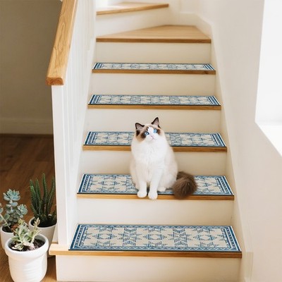 Geometric Pattern Carpet, Long Strip Carpet, Anti-Slip Stair Mat, Anti-Slip St
