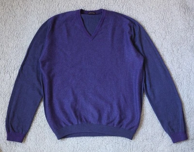 Vintage Ballantyne 100% Cashmere Sweater Blue Purple Men’s M Scotland - Bild 1 von 4