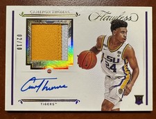Cam  Thomas RPA - 2021 Flawless True Rookie Patch /10 Gold On-card Auto