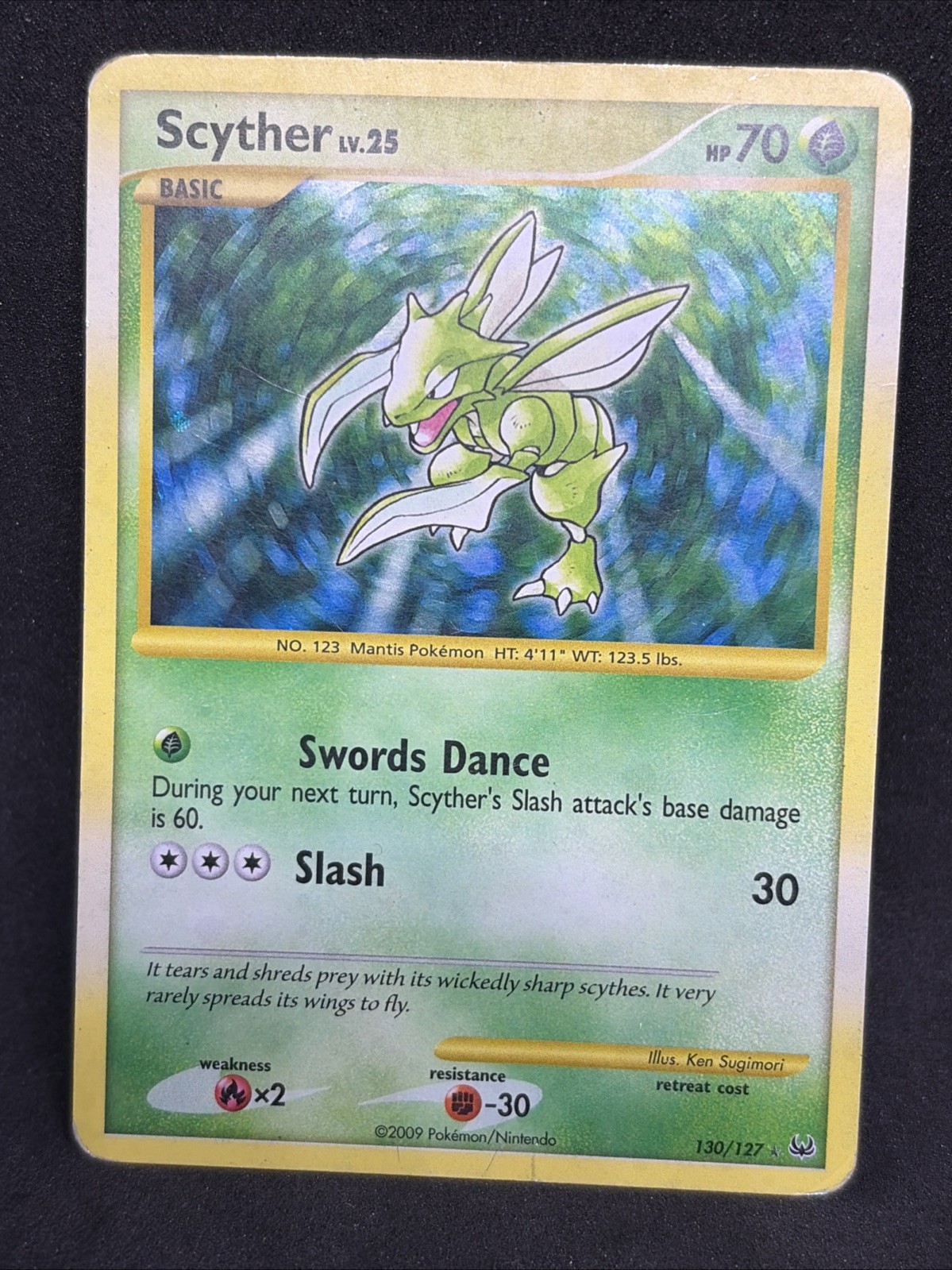 Pokémon TCG Scyther 130/127 Holo Platinum Card HP