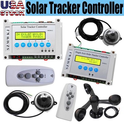 Electronic Single/Dual Axis LCD Solar Panel Tracker Controller W/ Wind Sensor CL