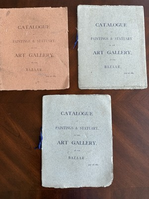 1885 Homemade Art Gallery Bazaar Catalogues Paintings Statuary Victorian Exhibit