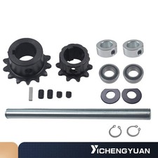 Jackshaft 10" x 3/4" Shaft Collars Bearings 14T Sprocket For Go Kart Mini Bike