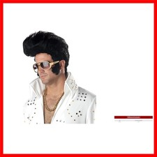 Rock Legend Wig - 80s Style Black Pompadour for Costumes