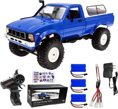 WPL C24 1/16 RC Rock Crawler 4x4 Truck with 3 Upgraded 1200mah Battery