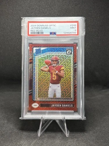2024 PANINI DONRUSS OPTIC RED MOJO #248 JAYDEN DANIELS ROOKIE RC PSA 9