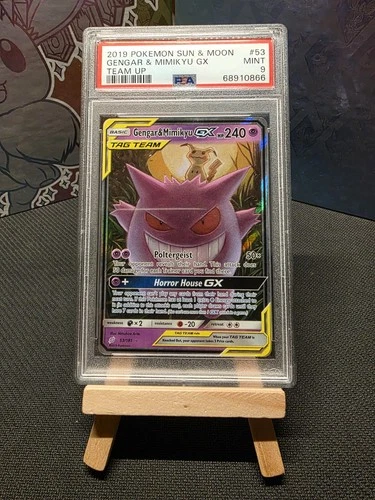 2019 Pokemon Sun & Moon Team Up Gengar & Mimikyu GX Team Up PSA 9 #53/181