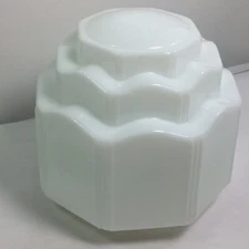 Vintage art deco style Ceiling light cover white milk glass shade