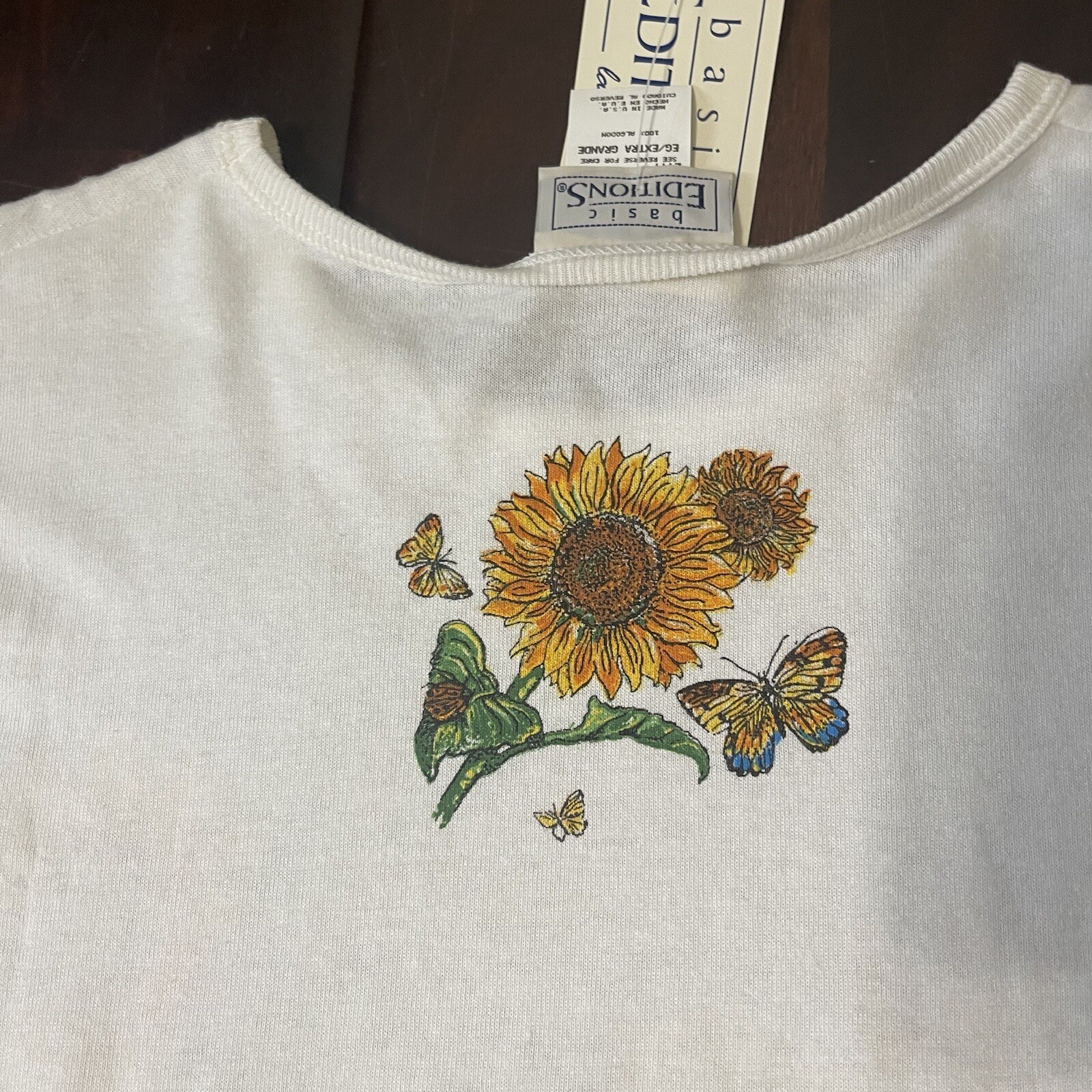 Vintage NWT Basic Editions Sunflowers Butterflies… - image 5