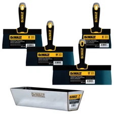 DEWALT 6" 8" 10" 12" Taping Knife Set w/ 14" Heli-Arc Mud Pan | DXTT-3-164