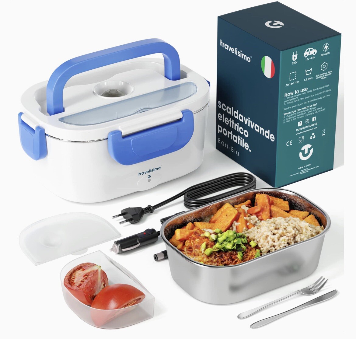 Scaldavivande Elettrico 24V per Camion e Auto - Inox 1.8 Litri 80W