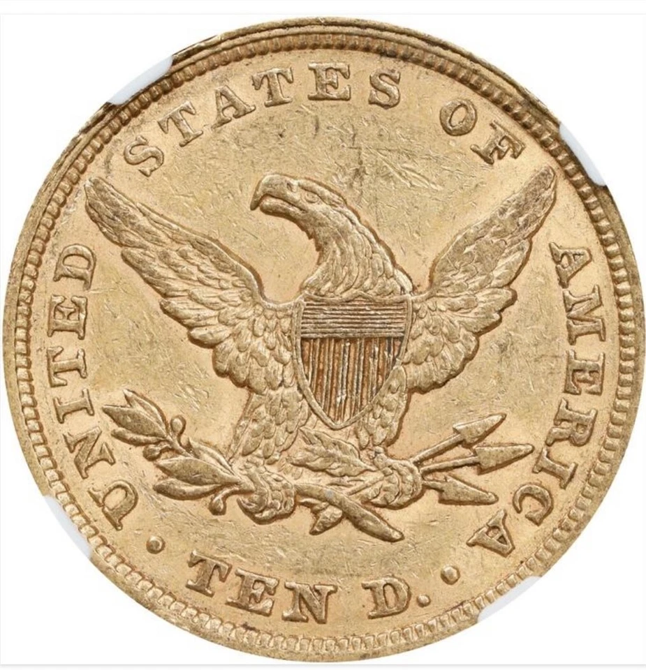 1853/'2' $10 GOLD LIBERTY HEAD EAGLE NGC AU 55 - Image 4 of 4