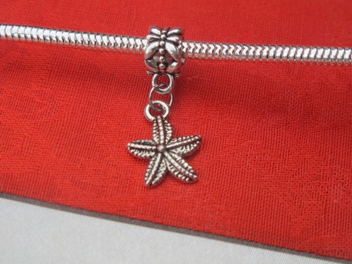 Silver Starfish Dangle Charm DIY Jewelry Pendant for Necklace Bracelet - Picture 2 of 8
