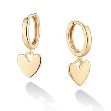 Gold Dainty Dangle Hoop Earrings for Women Small Huggie Hoop with Cubic Zirco...