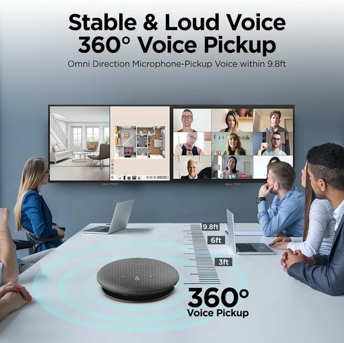 Bluetooth Conference Speaker w/Microphone | 360-Degree Voice Pickup & Noise Canc - Photo 2/9