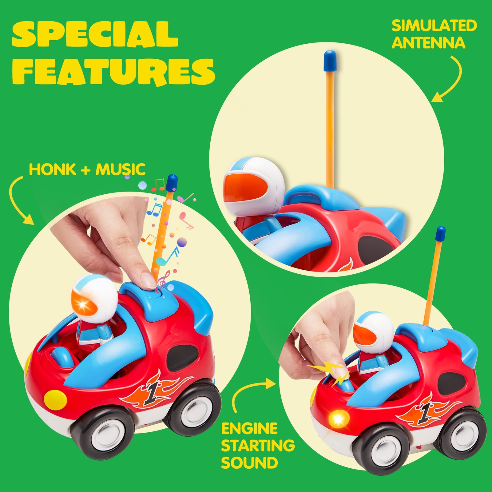 ebay kleinanzeigen spielzeug für draußen JOYIN 2 Kartoon RC Rennauto Ferngesteuertes Auto Spielzeug mit Musik