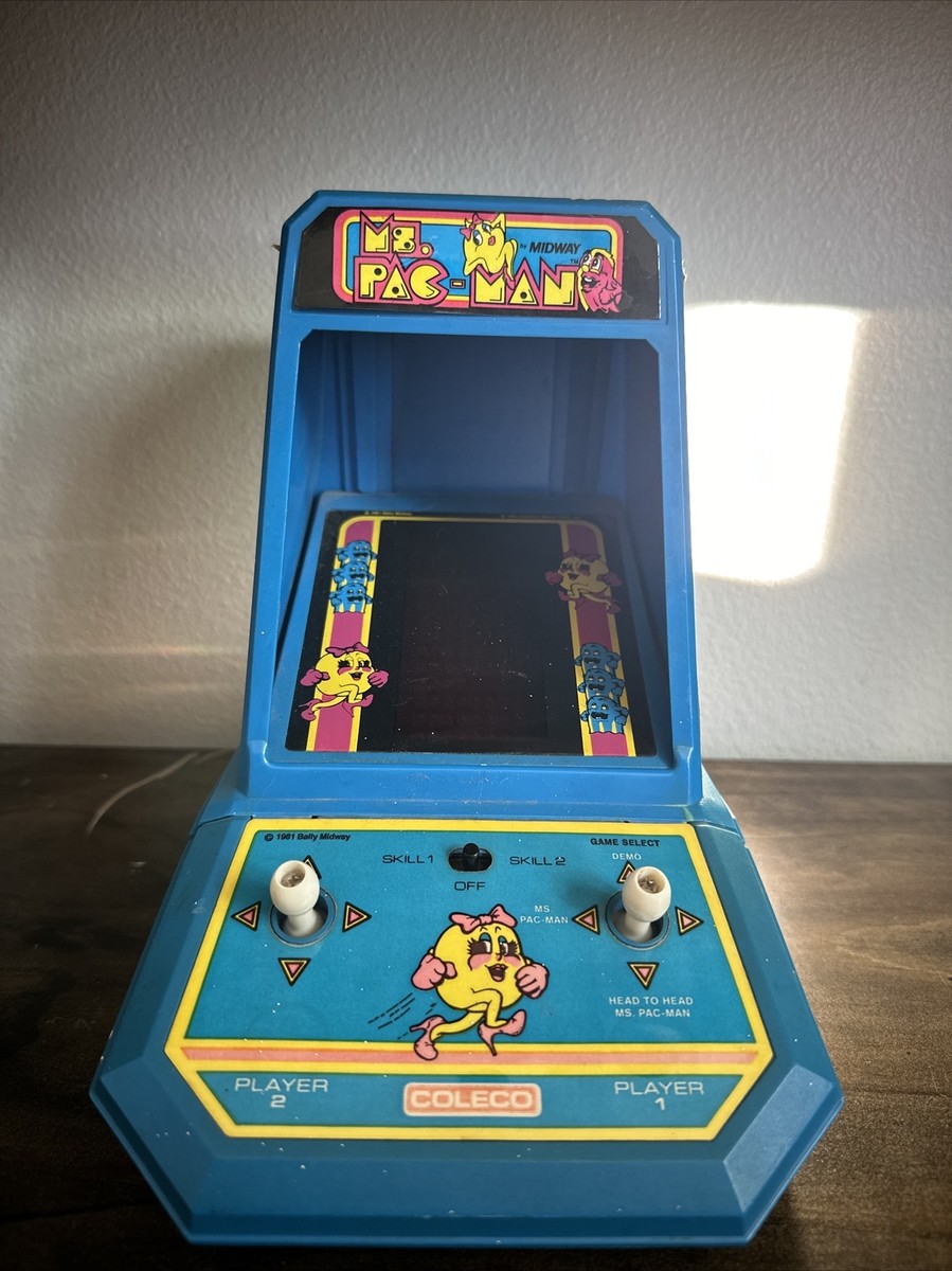Vintage 80s Ms PAC-MAN Mini Tabletop Arcade Video Game