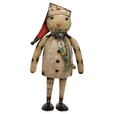 NEW Primitive SNOWMAN RECYCLED METAL ANNA WINTER CHRISTMAS 10"Tx5.5"W x2.5"D