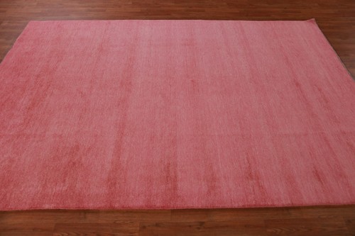 Modern Pink Solid Design Gabbeh Vegetable Dye Area Rug 6x9 Handmade Wool - Picture 10 of 16