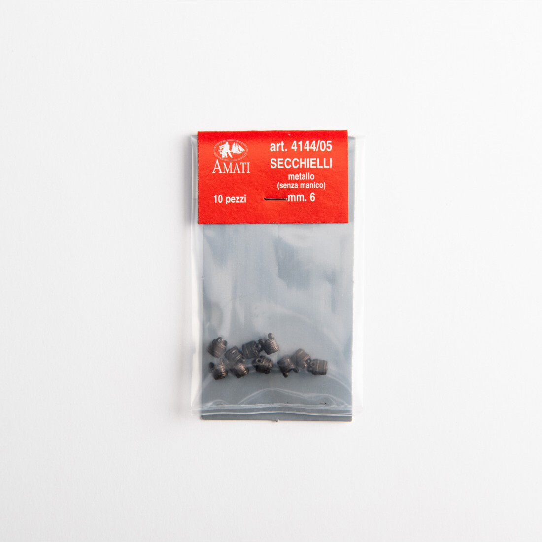 Amati AM4144-05 Secchielli metallo senza manico 6 mm (10 pz) modellismo