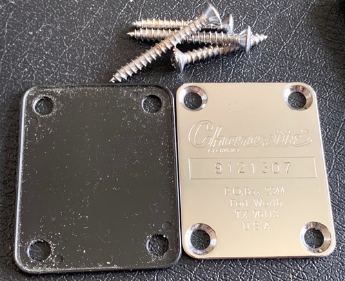 Vintage 1989 Charvette By Charvel Guitar Neck Plate And Screws