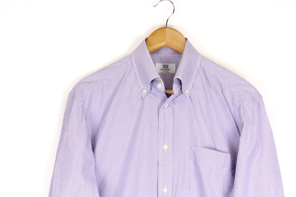 Camicia formale uomo BOGGI MILANO taglia 39 15 1/2 regular fit viola cotone m... - Immagine 4 di 4