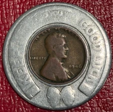 ENCASED COIN 1946 LINCOLN CENT HUDSON BROS. -JUN364