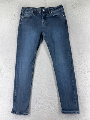 VINTAGE Colins Basic Pants Women 30 Blue Denim Jeans Straight Leg Mid Rise 29x28