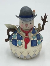 Jim Shore Snowman 2011 “ Dashing  Through The Snow" Heartland Enesco #4022930