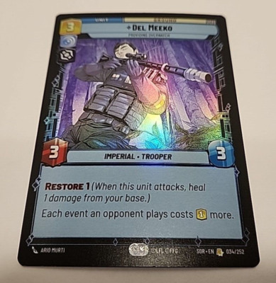 FOIL Del Meeko 034/252 FOIL Star Wars Unlimited Spark Of Rebellion SOR