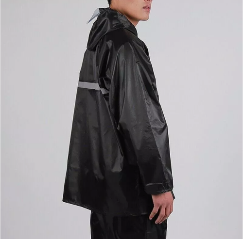 Men Black Hooded Rain Suits Jackets Pant Gear Raincoat Waterproof Outdoor Hiking - Picture 23 of 28