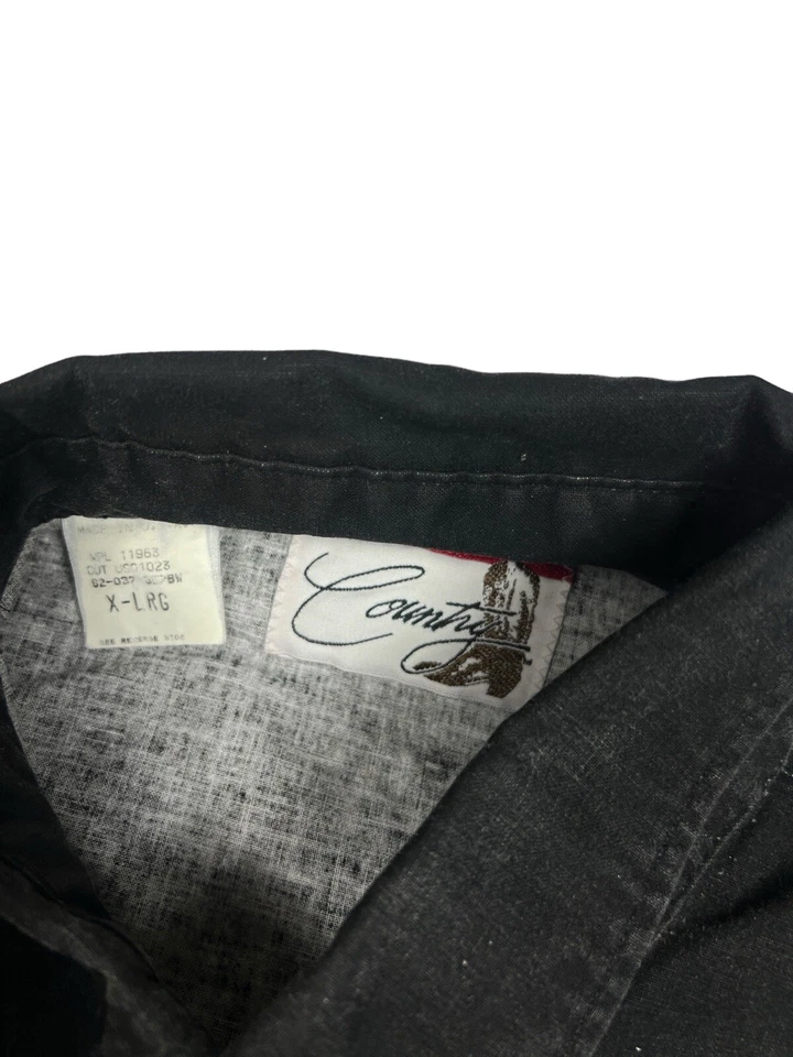 Camisa vaquera vintage Pure Country Western con botones diseño azteca para hombre XL. Foto 3 de 4