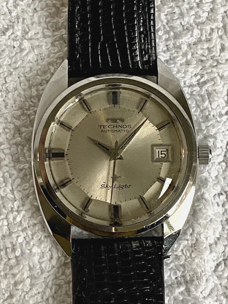 Technos Sky Light Automatic Pie Pan Dial Stainless Steel 25 J Swiss Made Watch