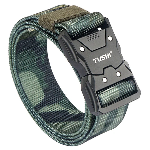 Men's Tactical Belt Hard Alloy Quick Release Buckle Soft Nylon Military Belt - Picture 20 of 38