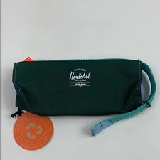 Herschel Supply Company Green pouch Bag with Zipper Closure Repurposed case New