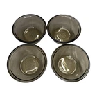 Anchor Hocking Smoke Glass Custard Cup Set 4 Vintage 6oz USA 1030