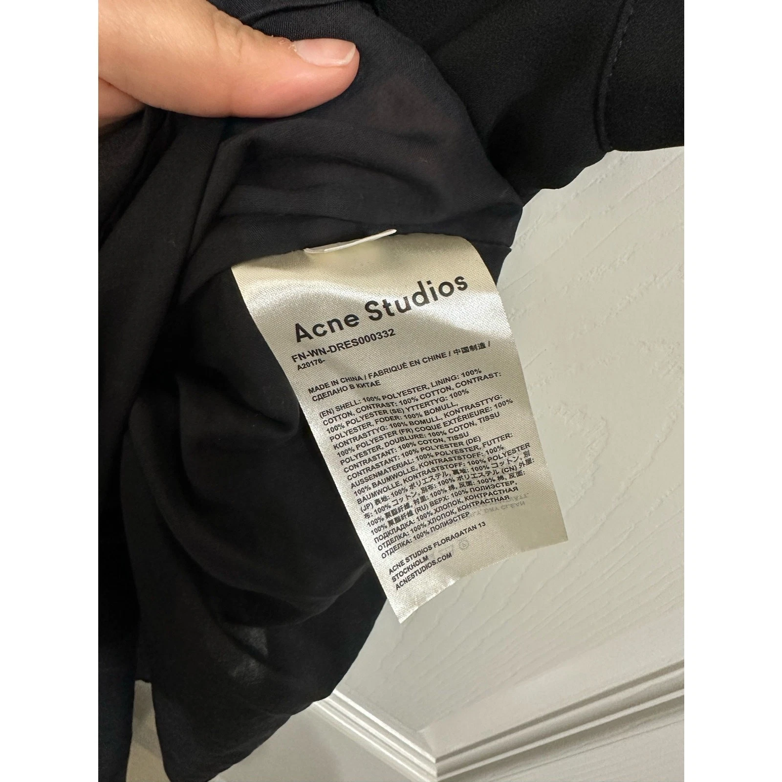 Abito nero ACNE STUDIOS bias cut patchwork Y2K taglia 36 NUOVO $630