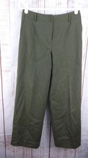 Vintage Talbots Pants 4 Womens Green Wool Stretch Fabric Made In Italy Lined